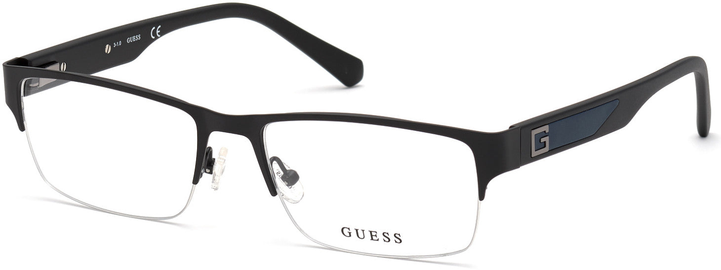 Guess GU50017 Rectangular Eyeglasses 002-002 - Matte Black