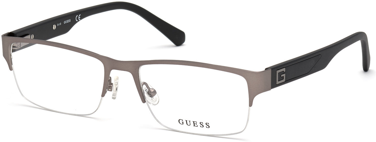 Guess GU50017 Rectangular Eyeglasses 009-009 - Matte Gunmetal