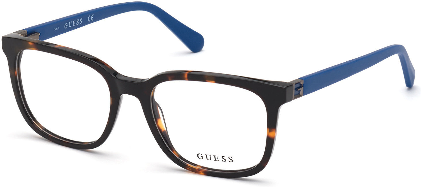Guess GU50021 Square Eyeglasses 052-052 - Dark Havana