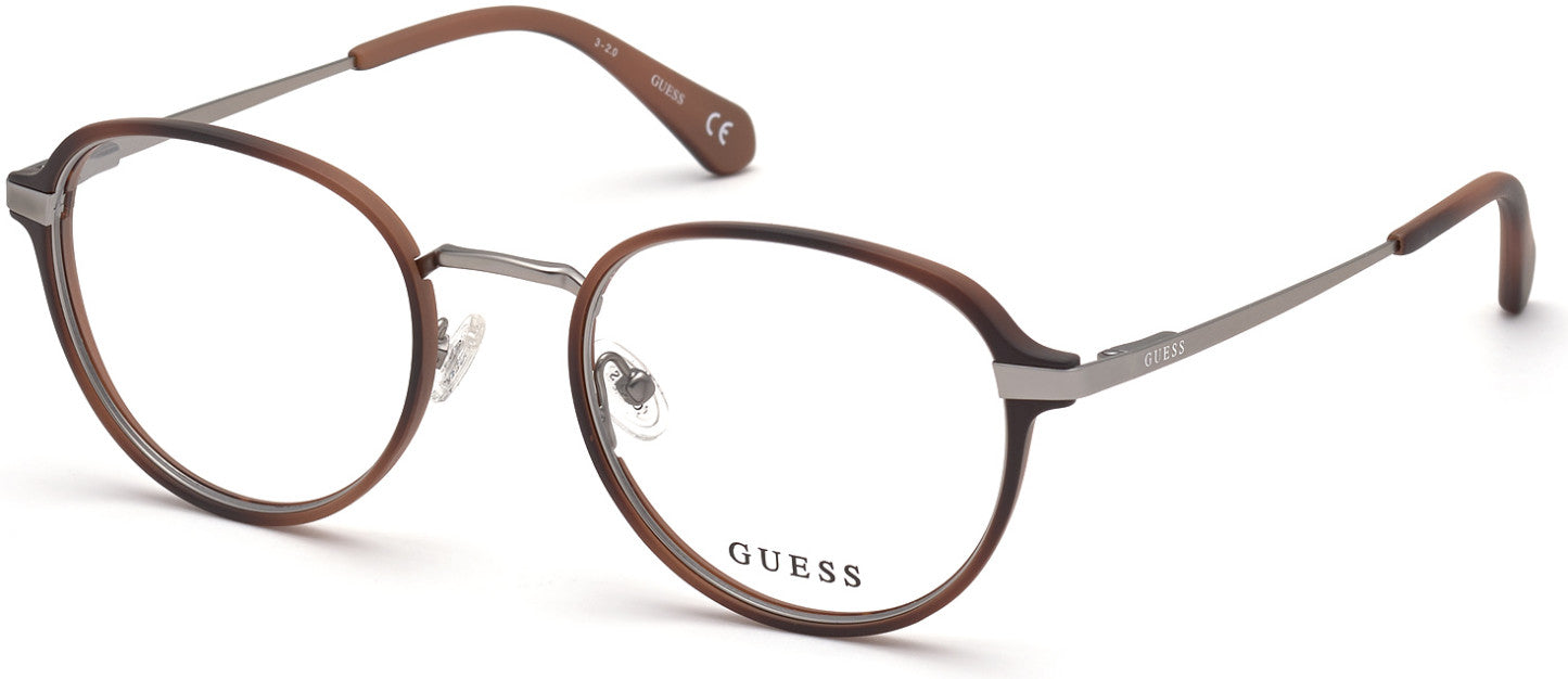 Guess GU50040 Round Eyeglasses 053-053 - Blonde Havana