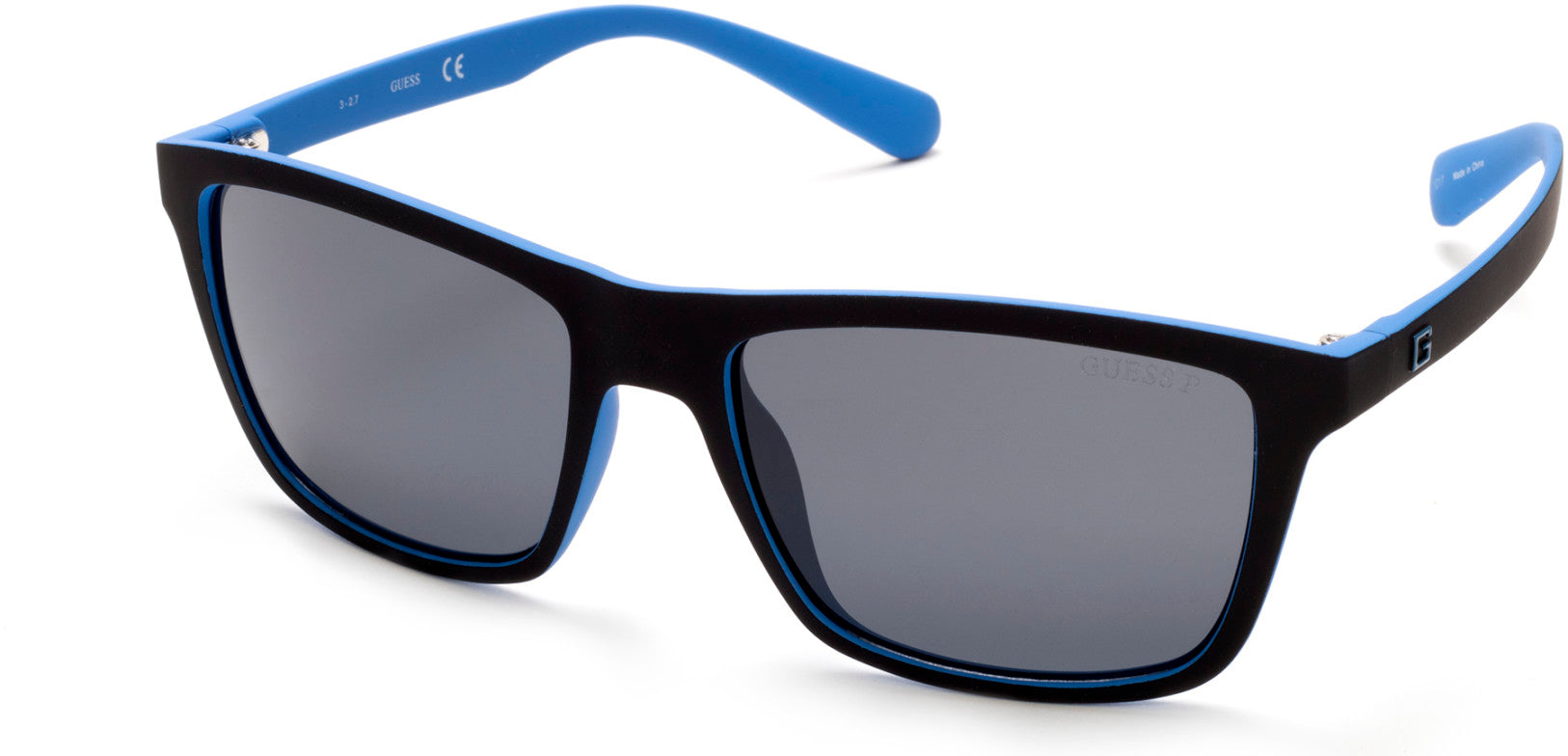Guess GU6889 Geometric Sunglasses 05D-05D - Black/other / Smoke Polarized