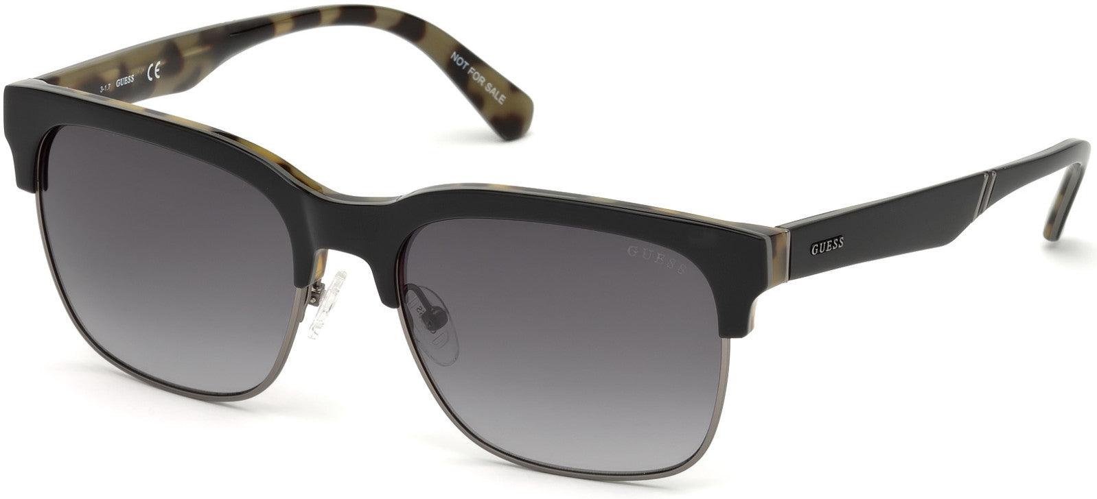 Guess GU6912 Browline Sunglasses 05B-05B - Black/other / Gradient Smoke