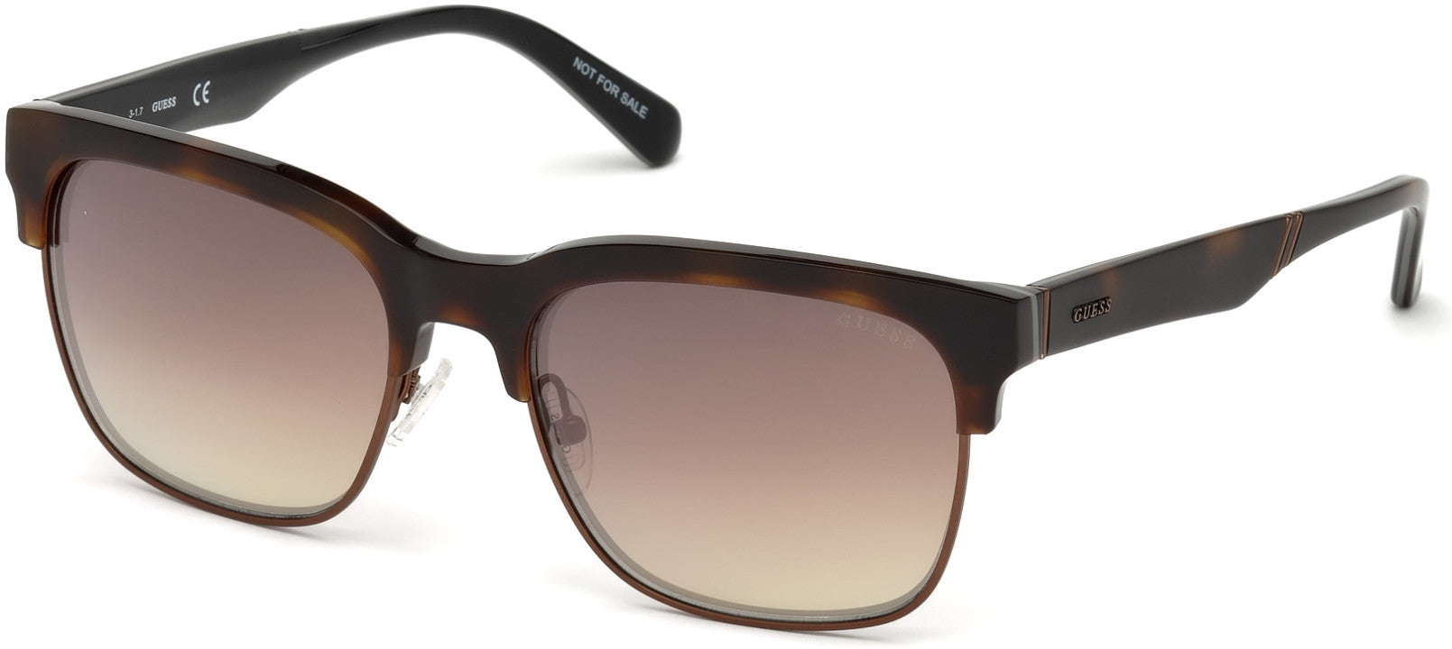 Guess GU6912 Browline Sunglasses 52G-52G - Dark Havana / Brown Mirror