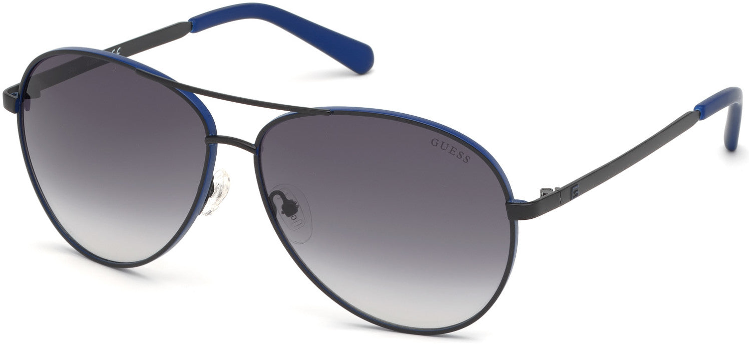 Guess GU6948 Pilot Sunglasses 02B-02B - Matte Black / Gradient Smoke Lenses