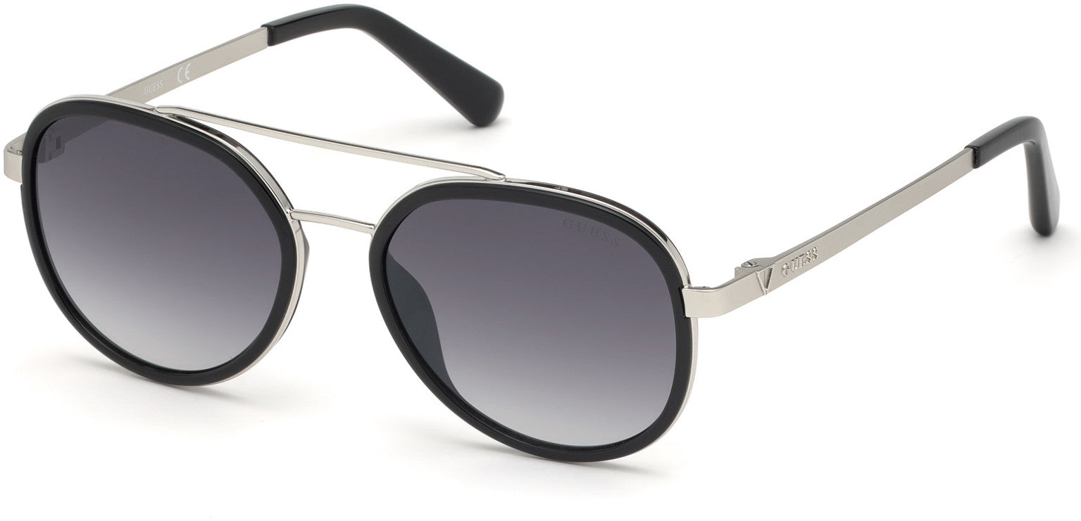 Guess GU6949 Pilot Sunglasses 01C-01C - Shiny Black  / Smoke Mirror