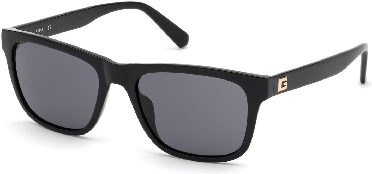 Guess GU6971 Square Sunglasses 01A-01A - Shiny Black  / Smoke