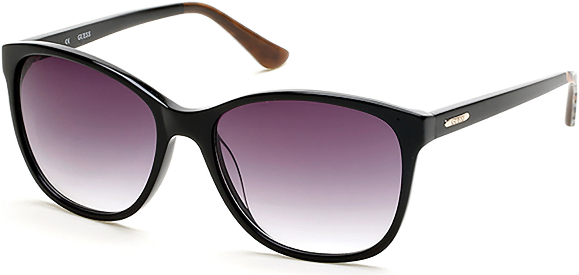 Guess GU7426 Geometric Sunglasses 01B-01B - Shiny Black  / Gradient Smoke