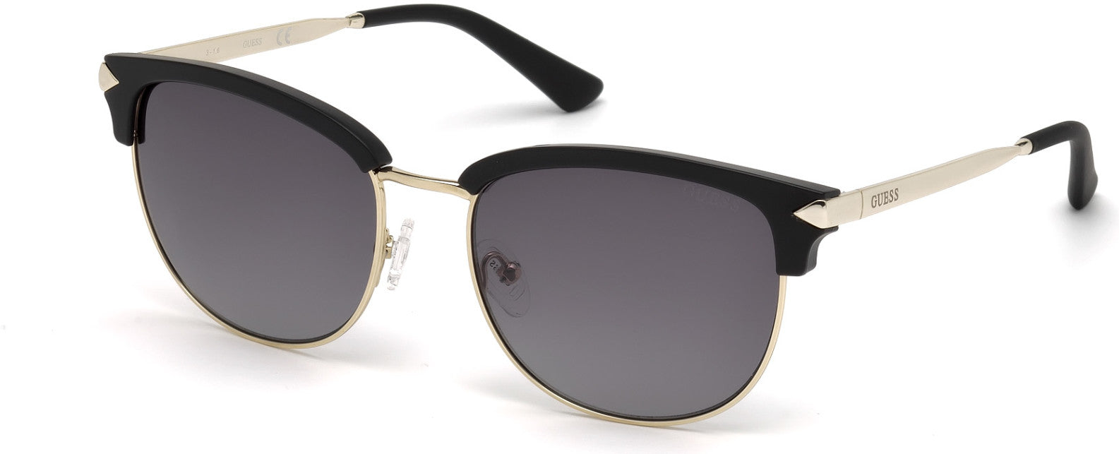 Guess GU7482 Geometric Sunglasses 02A-02A - Matte Black / Smoke