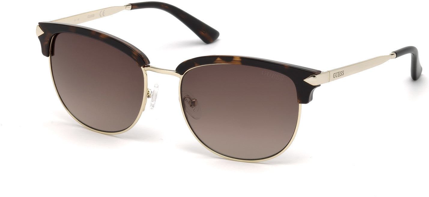 Guess GU7482 Geometric Sunglasses 52F-52F - Dark Havana / Gradient Brown