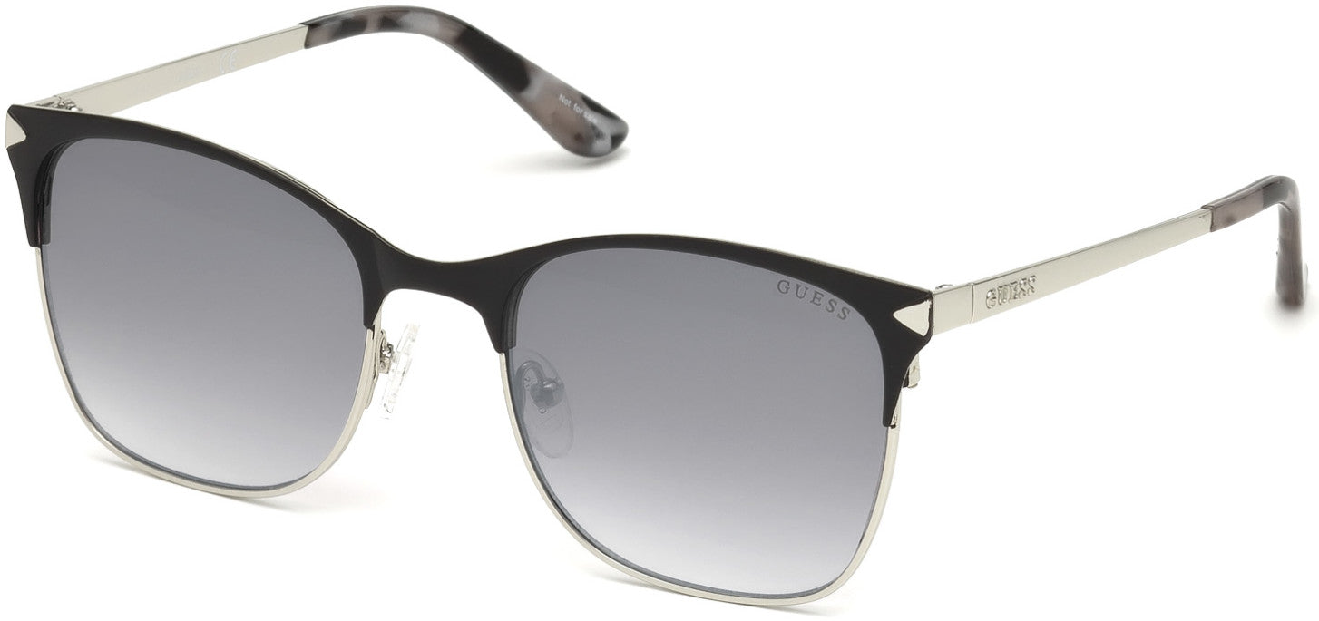 Guess GU7517 Square Sunglasses 02C-02C - Matte Black / Smoke Mirror