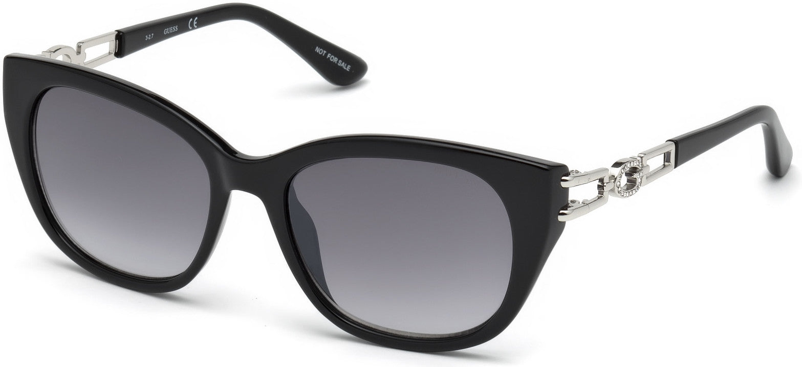 Guess GU7562 Cat Sunglasses 01B-01B - Shiny Black / Gradient Smoke Lenses