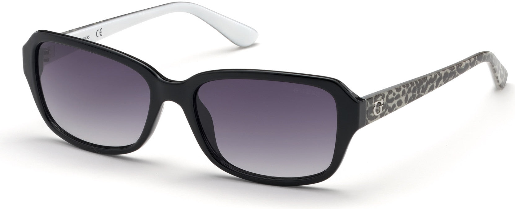 Guess GU7595 Geometric Sunglasses 05B-05B - Black / Gradient Smoke