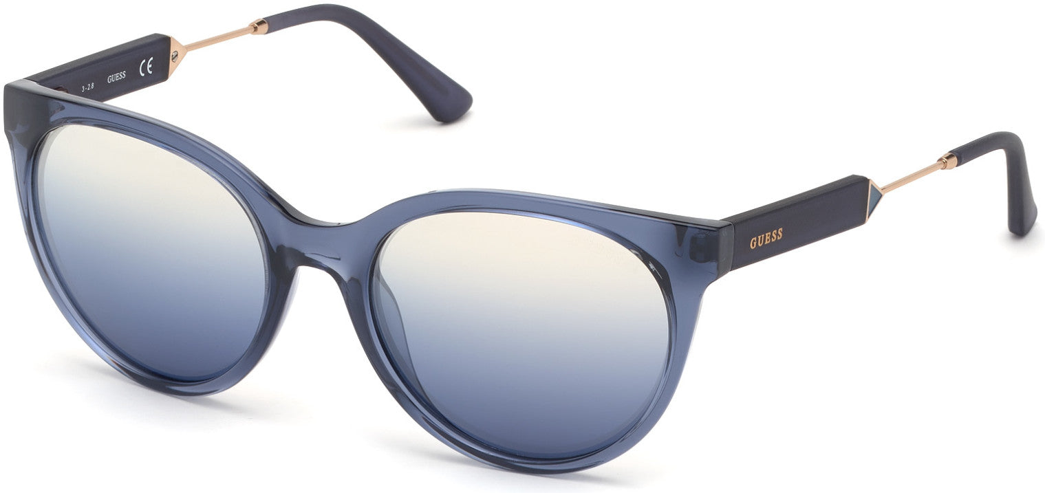 Guess GU7619 Round Sunglasses 92W-92W - Blue / Gradient Blue