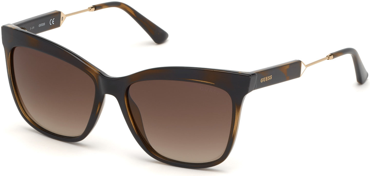 Guess GU7620 Geometric Sunglasses 52F-52F - Dark Havana / Gradient Brown