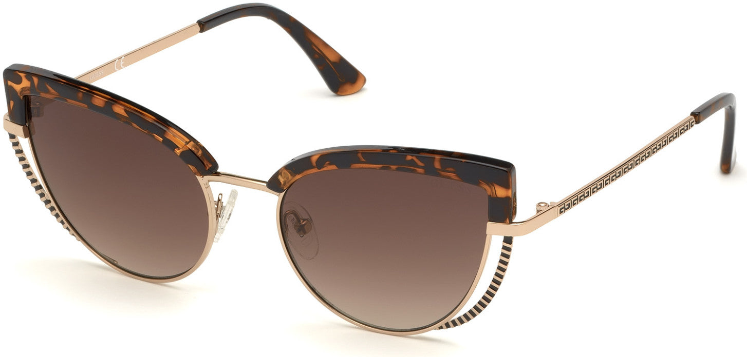 Guess GU7622 Cat Sunglasses 52F-52F - Dark Havana / Gradient Brown