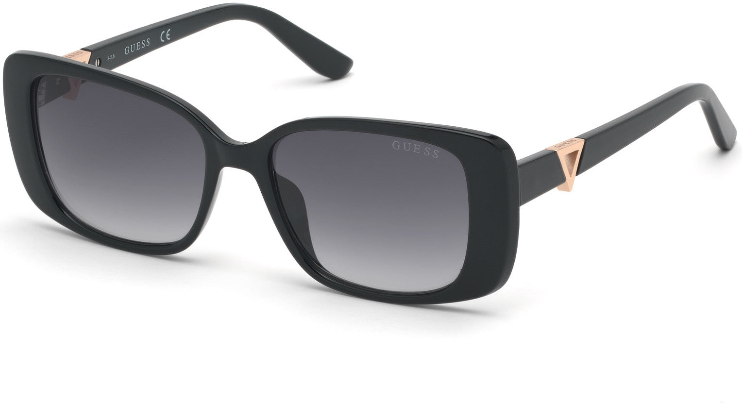 Guess GU7631 Geometric Sunglasses 01B-01B - Shiny Black  / Gradient Smoke