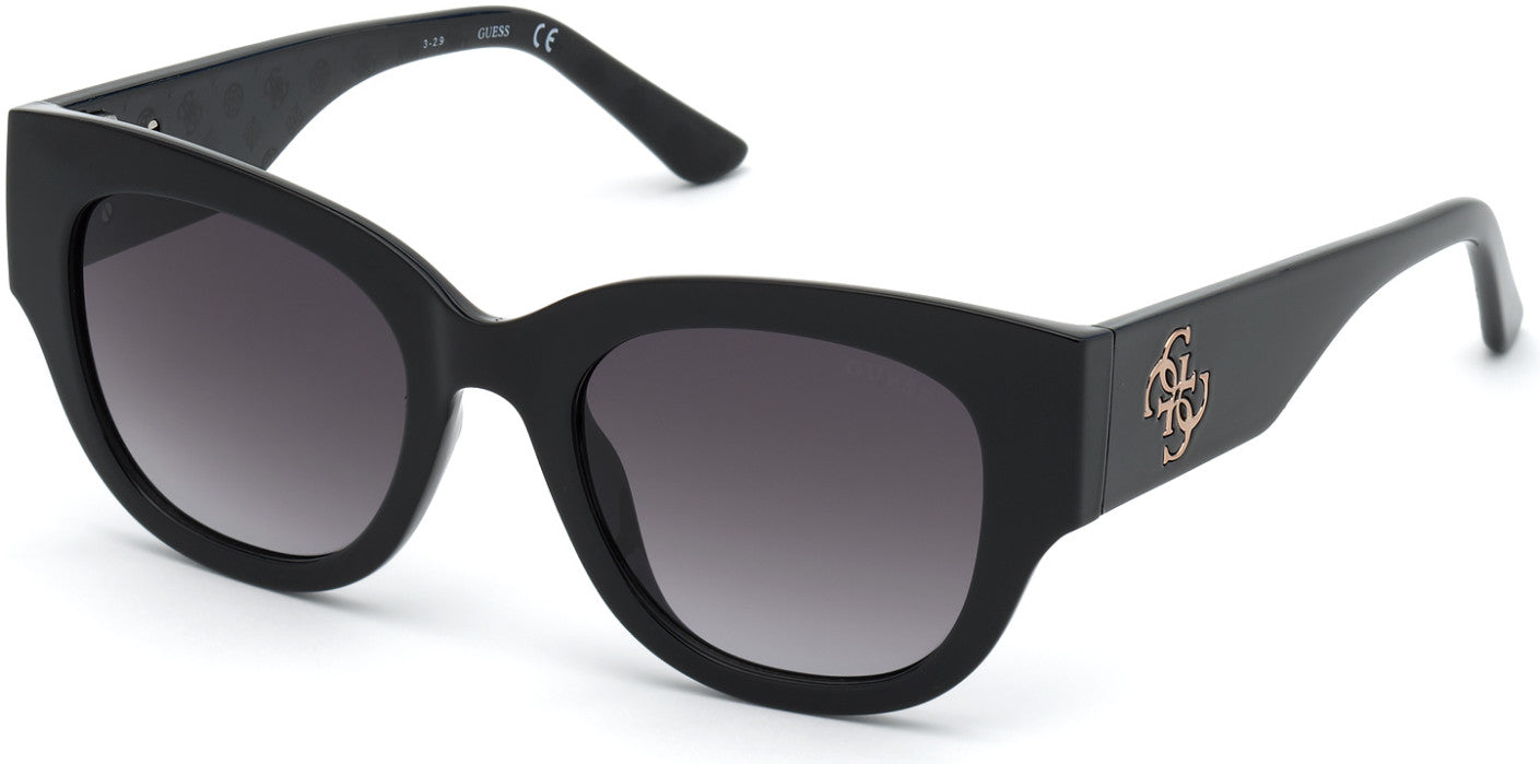 Guess GU7680 Butterfly Sunglasses 01B-01B - Shiny Black  / Gradient Smoke