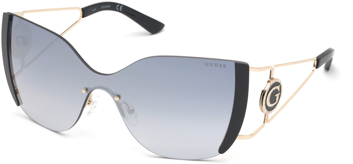 Guess GU7719 Shield Sunglasses 02C-02C - Matte Black / Smoke Mirror