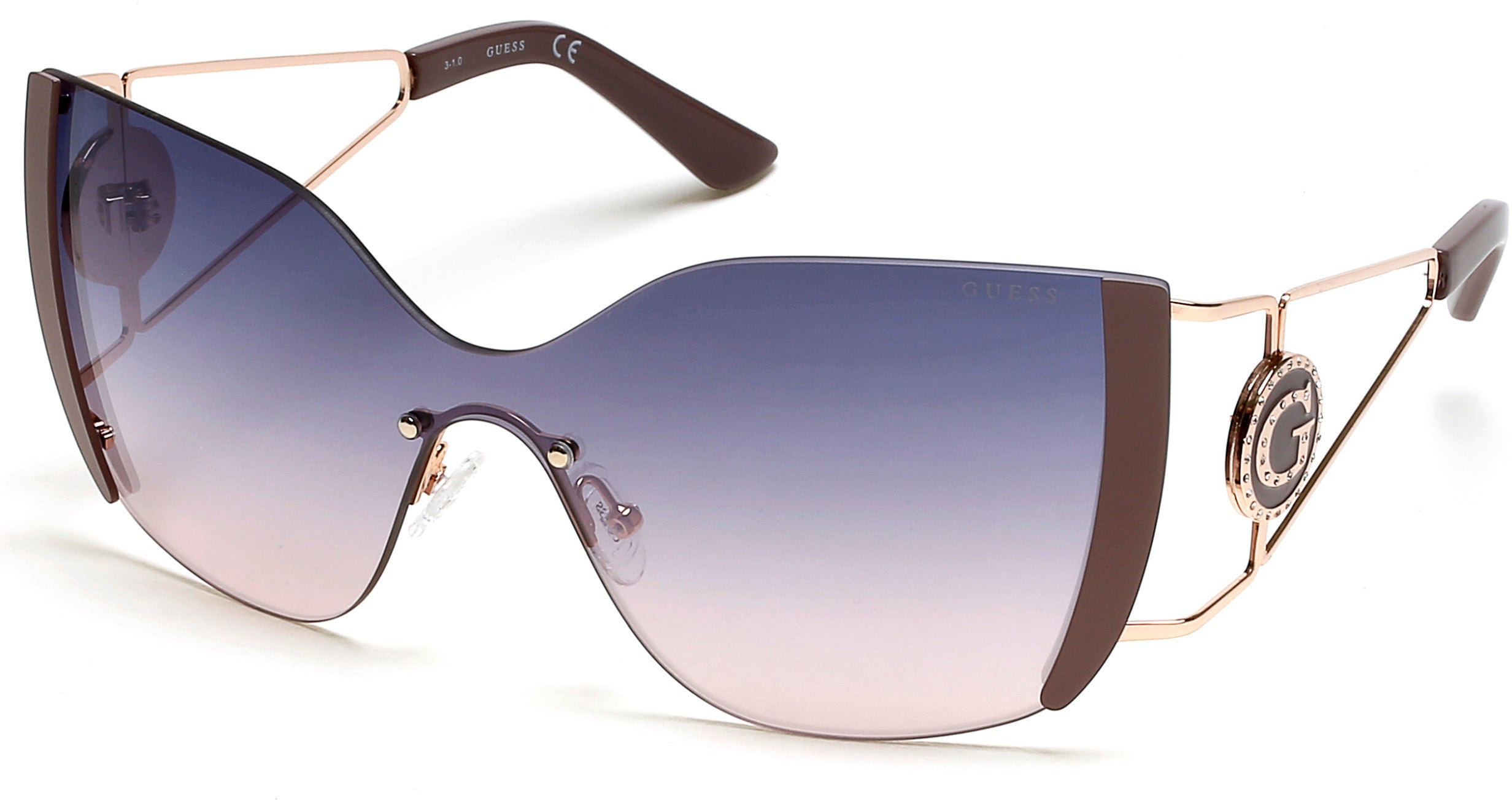 Guess GU7719 Shield Sunglasses 83W-83W - Violet / Gradient Blue