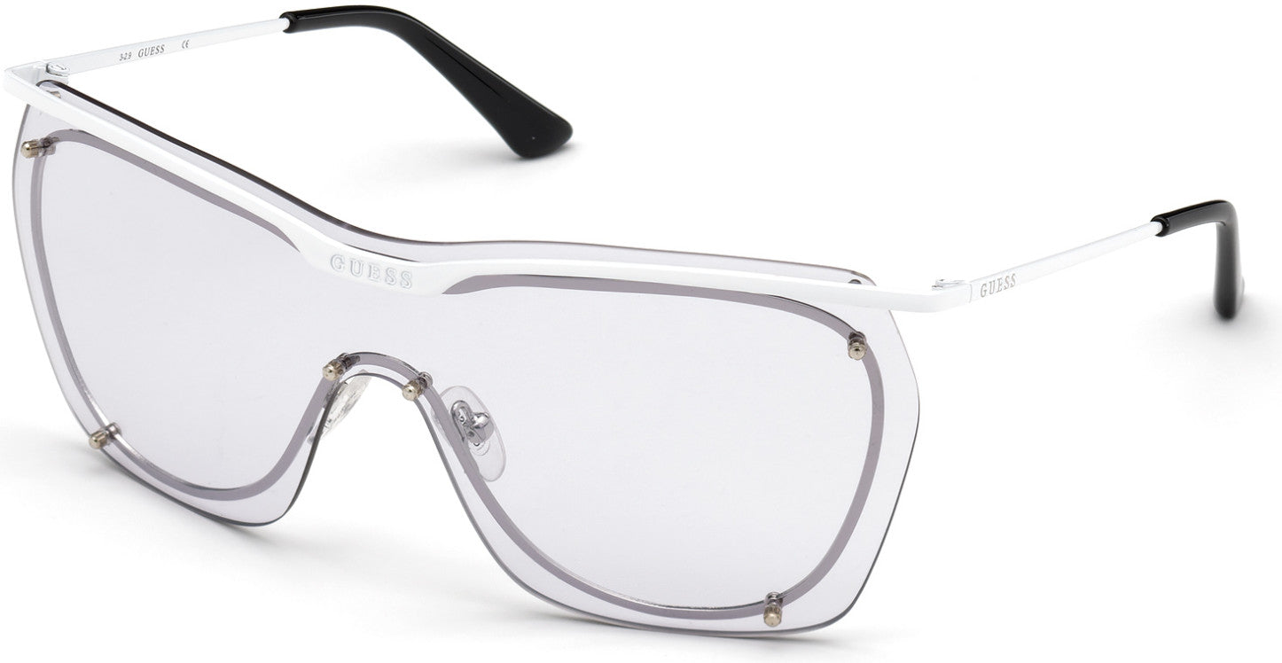 Guess GU7720 Shield Sunglasses 21C-21C - White / Smoke Mirror