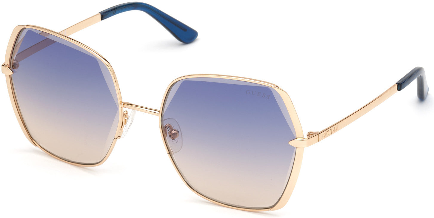 Guess GU7721 Geometric Sunglasses 32W-32W - Gold / Gradient Blue