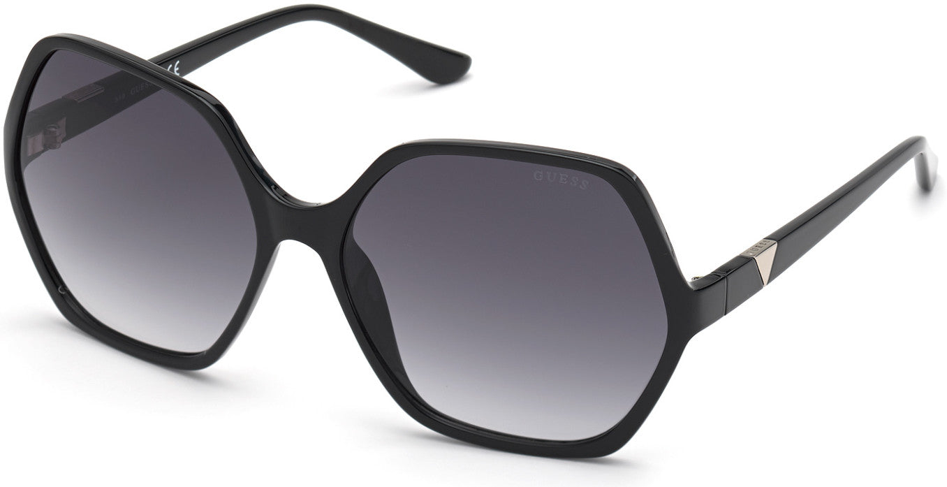 Guess GU7747 Geometric Sunglasses 01B-01B - Shiny Black  / Gradient Smoke