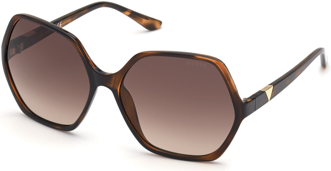 Guess GU7747 Geometric Sunglasses 52F-52F - Dark Havana / Gradient Brown