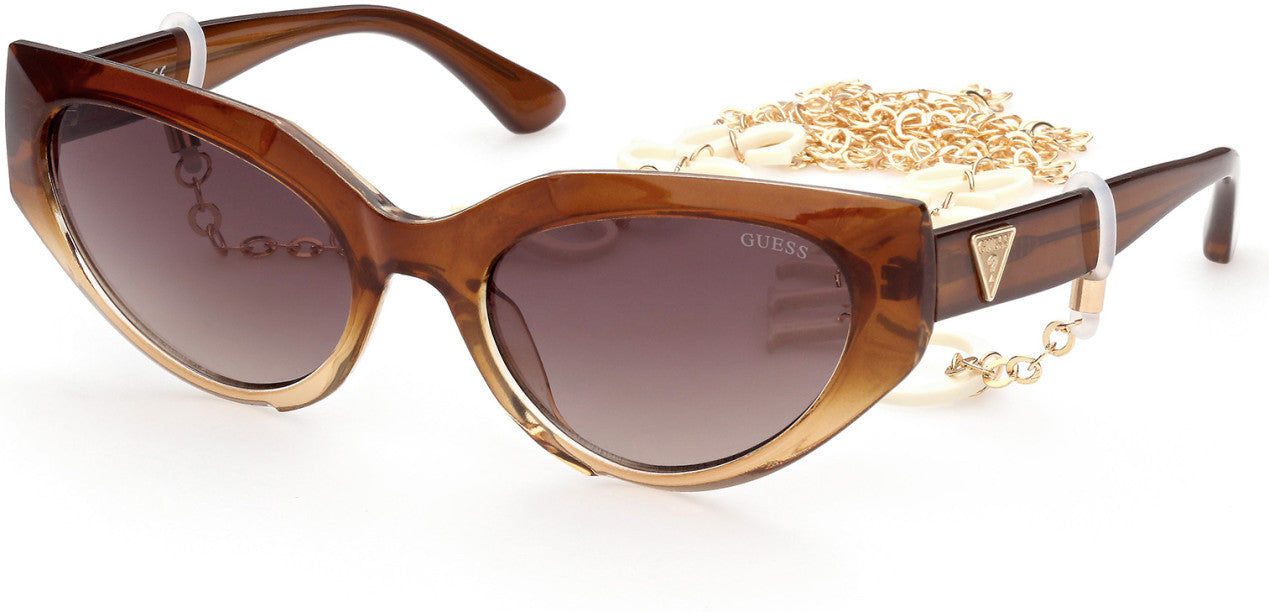 Guess GU7787 Cat Sunglasses 47F-47F - Light Brown / Gradient Brown