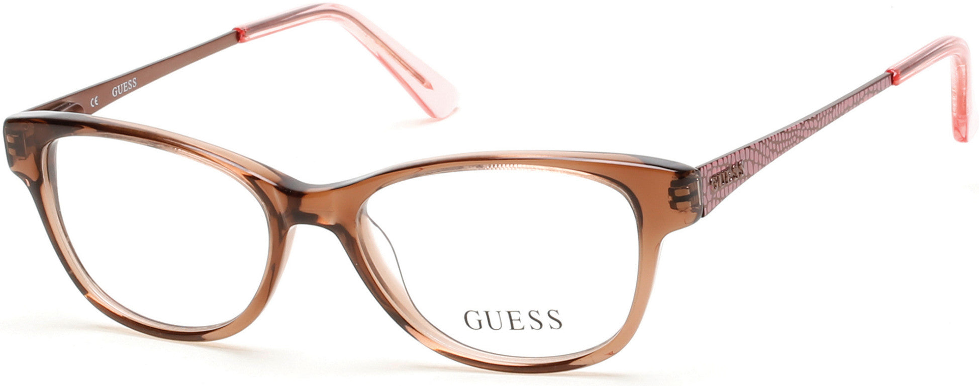 Guess GU9135 Rectangular Eyeglasses 047-047 - Light Brown/other