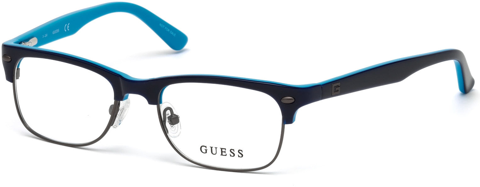 Guess GU9174 Browline Eyeglasses 090-090 - Shiny Blue