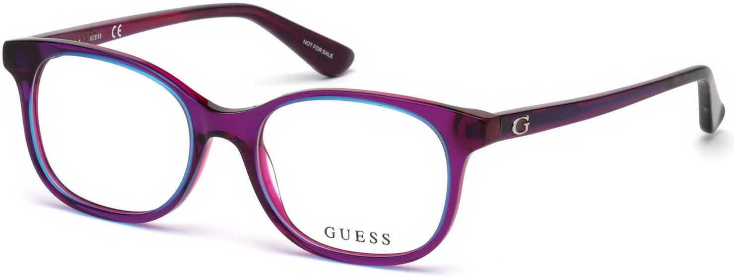 Guess GU9176 Square Eyeglasses 081-081 - Shiny Violet