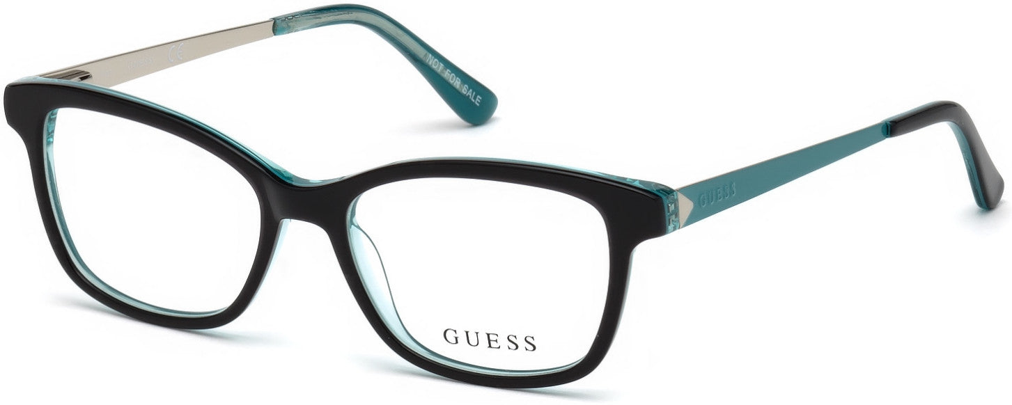 Guess GU9177 Rectangular Eyeglasses 001-001 - Shiny Black