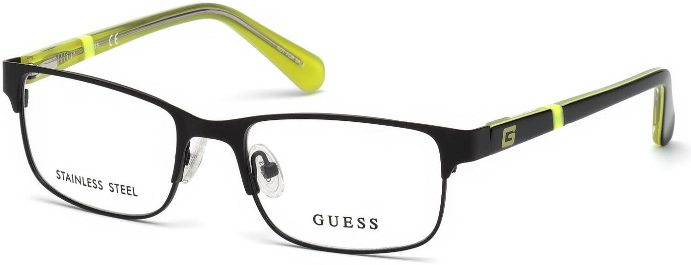 Guess GU9180 Geometric Eyeglasses 002-002 - Matte Black