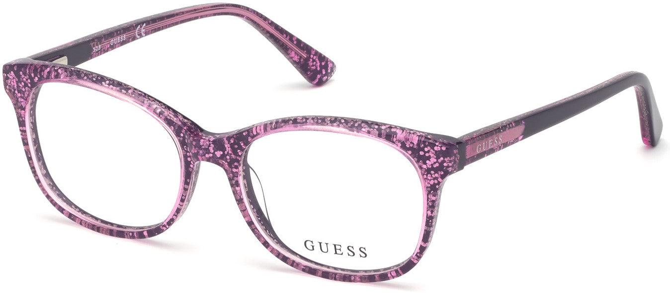 Guess GU9181 Geometric Eyeglasses 074-074 - Pink 