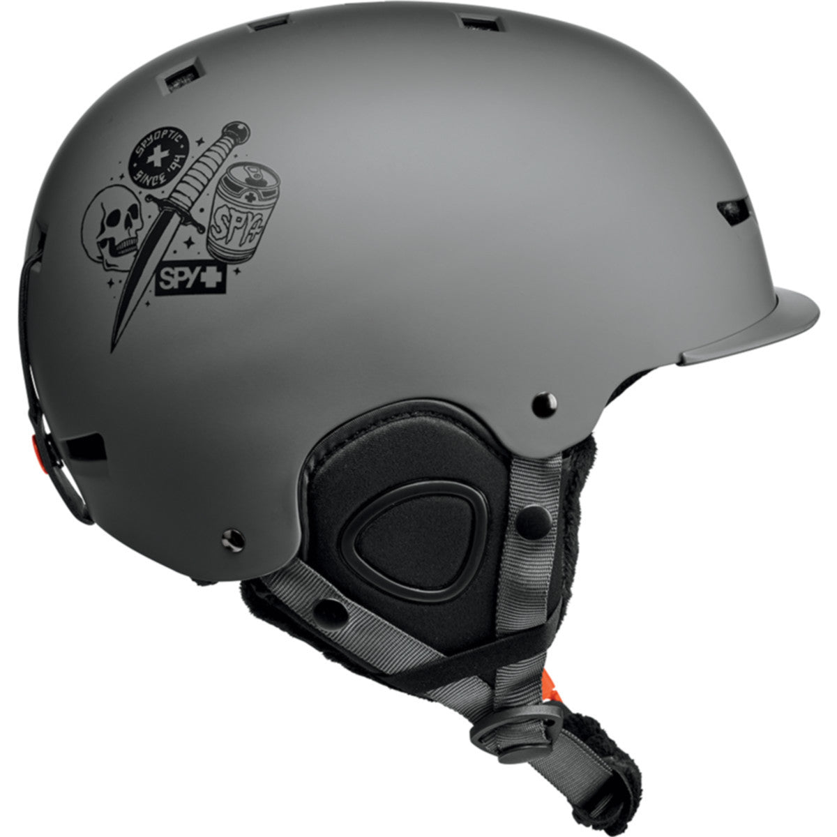 Spy Galactic Mips Snow Helmet  Gray Spy For Life Small S 54-56