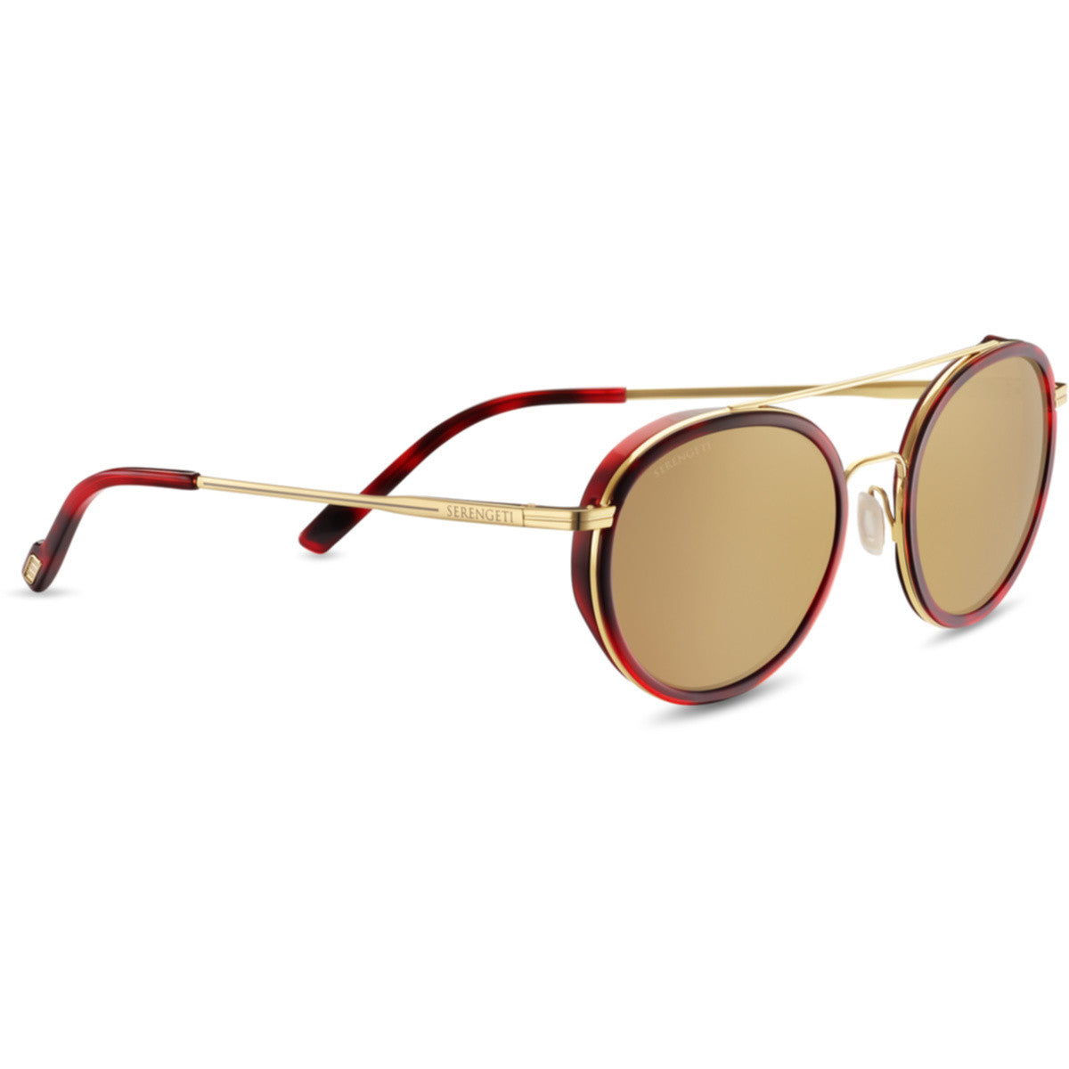 Serengeti Geary Sunglasses  Bold Gold Red Streacky Acetate Medium, Large