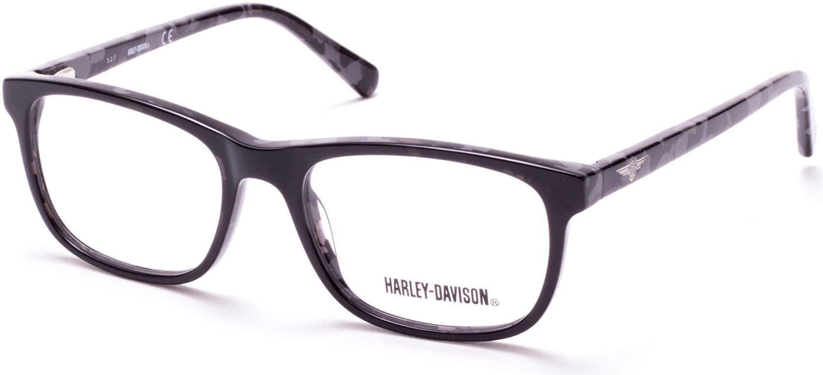 Harley-Davidson HD0135T Geometric Eyeglasses 001-001 - Shiny Black