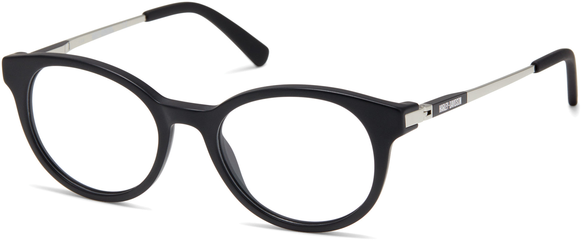 Harley-Davidson HD0144T Round Eyeglasses 002-002 - Matte Black