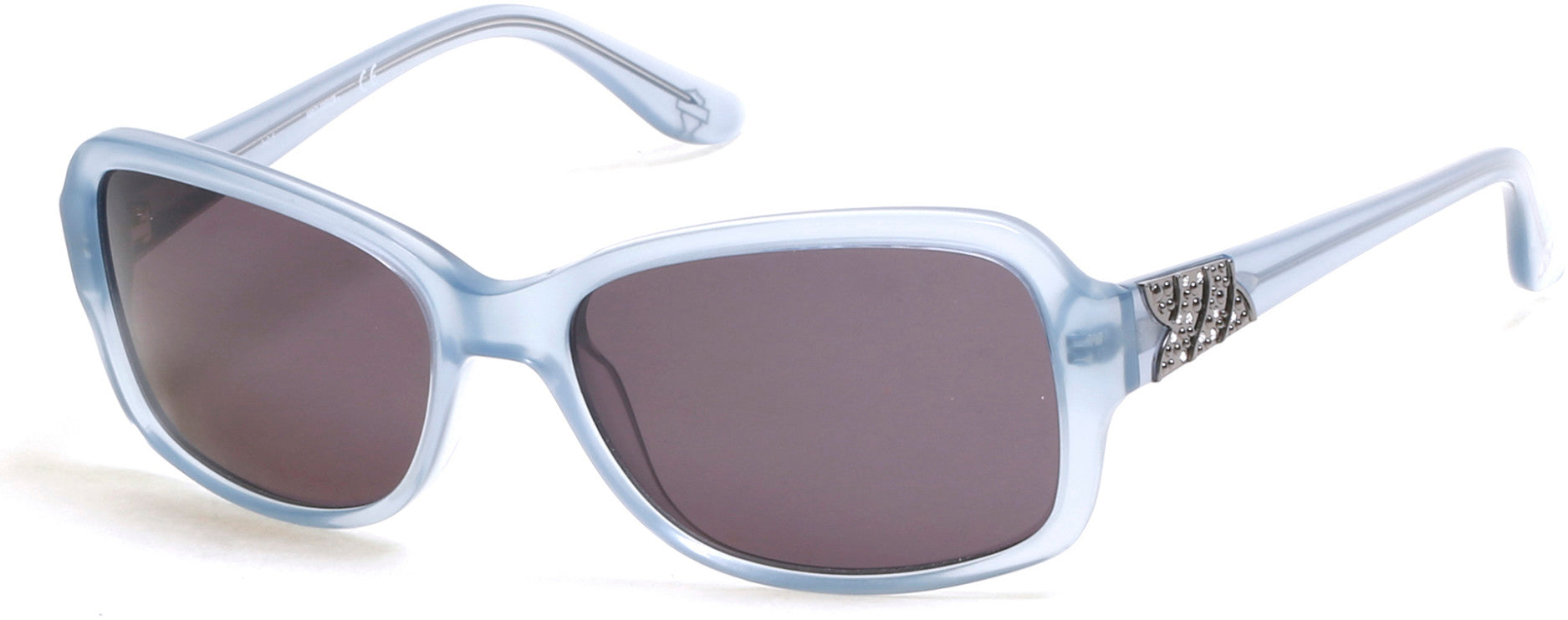 Harley-Davidson HD0300X Round Sunglasses 84A-84A - Shiny Light Blue / Smoke