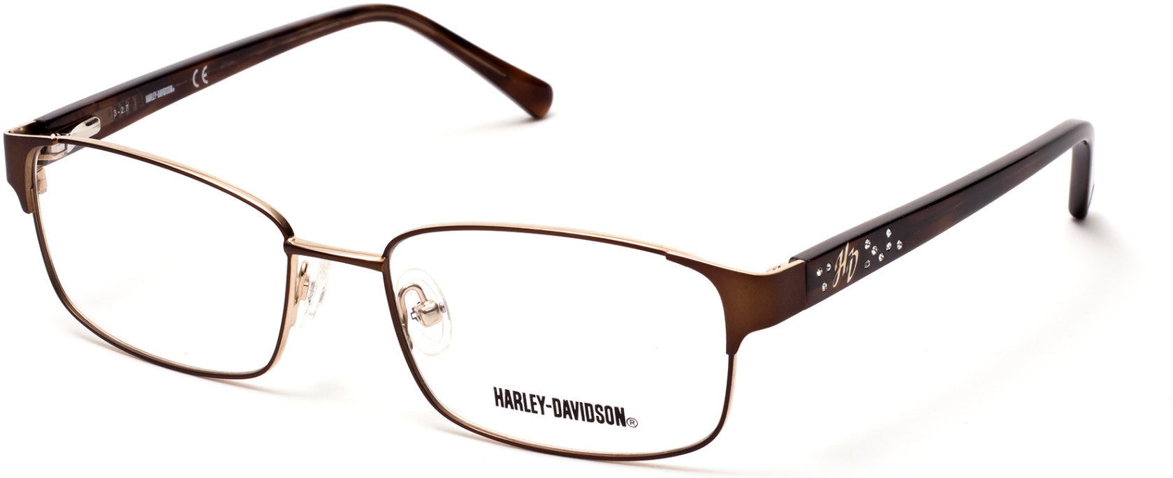 Harley-Davidson HD0543 Geometric Eyeglasses 049-049 - Matte Dark Brown