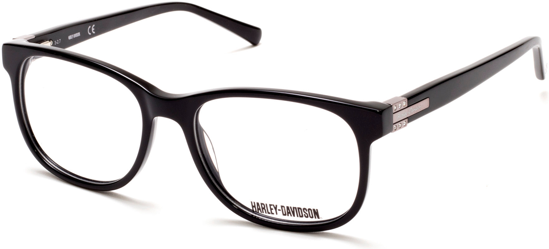 Harley-Davidson HD0546 Geometric Eyeglasses 001-001 - Shiny Black