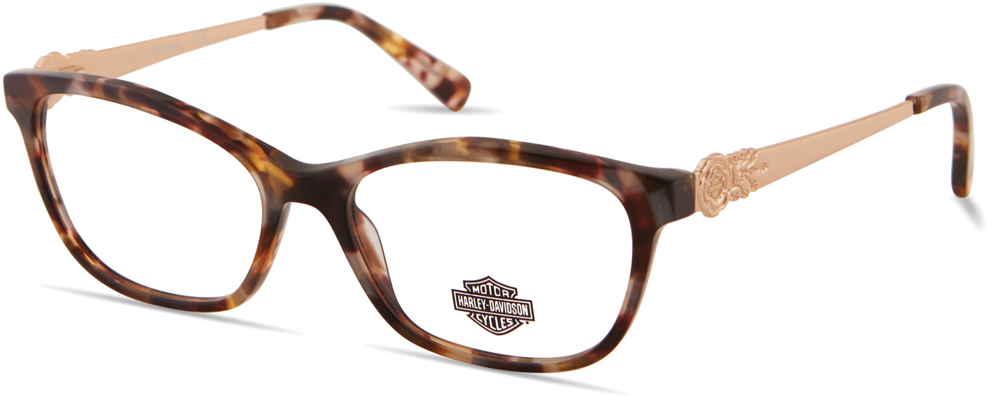 Harley-Davidson HD0555 Rectangular Eyeglasses 052-052 - Dark Havana