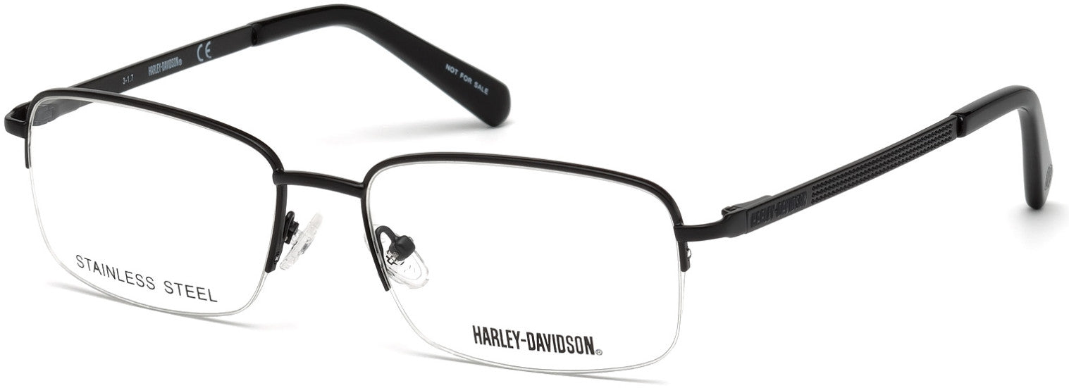 Harley-Davidson HD0764 Rectangular Eyeglasses 002-002 - Matte Black
