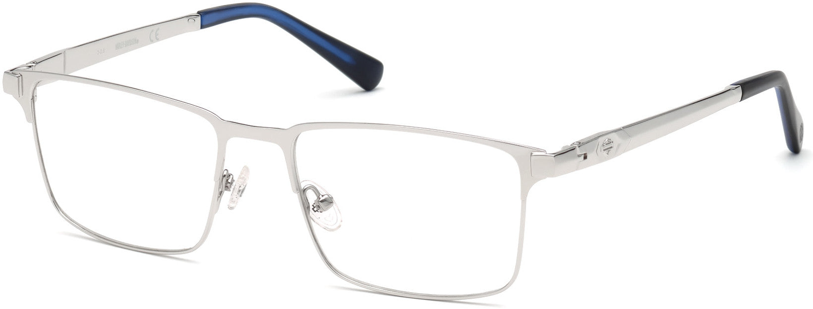 Harley-Davidson HD0786 Geometric Eyeglasses 010-010 - Shiny Light Nickeltin