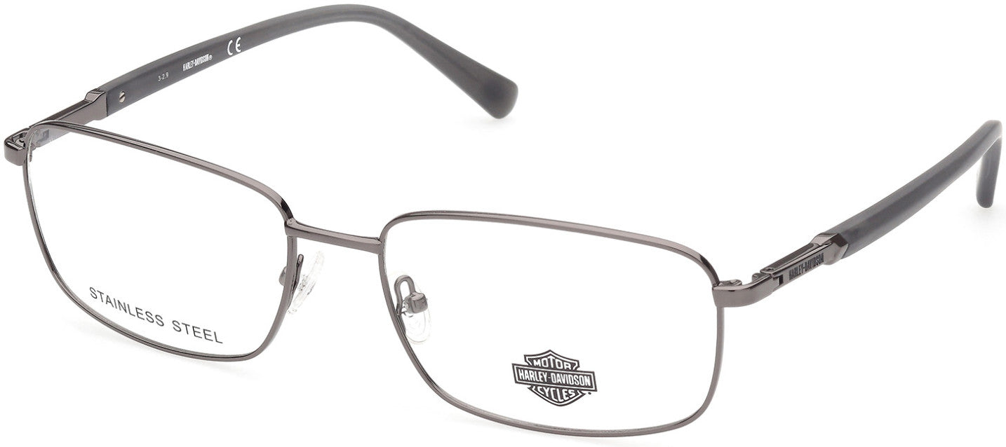 Harley-Davidson HD0826 Rectangular Eyeglasses 008-008 - Shiny Gunmetal