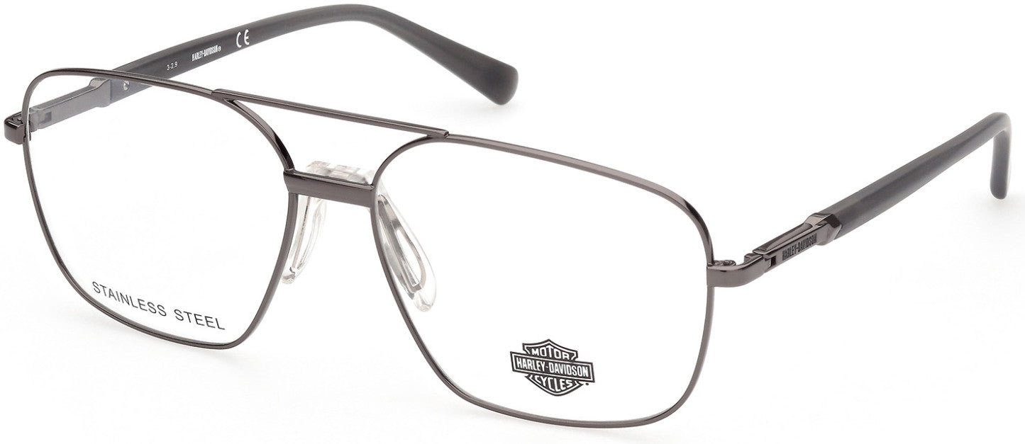 Harley-Davidson HD0827 Navigator Eyeglasses 008-008 - Shiny Gunmetal