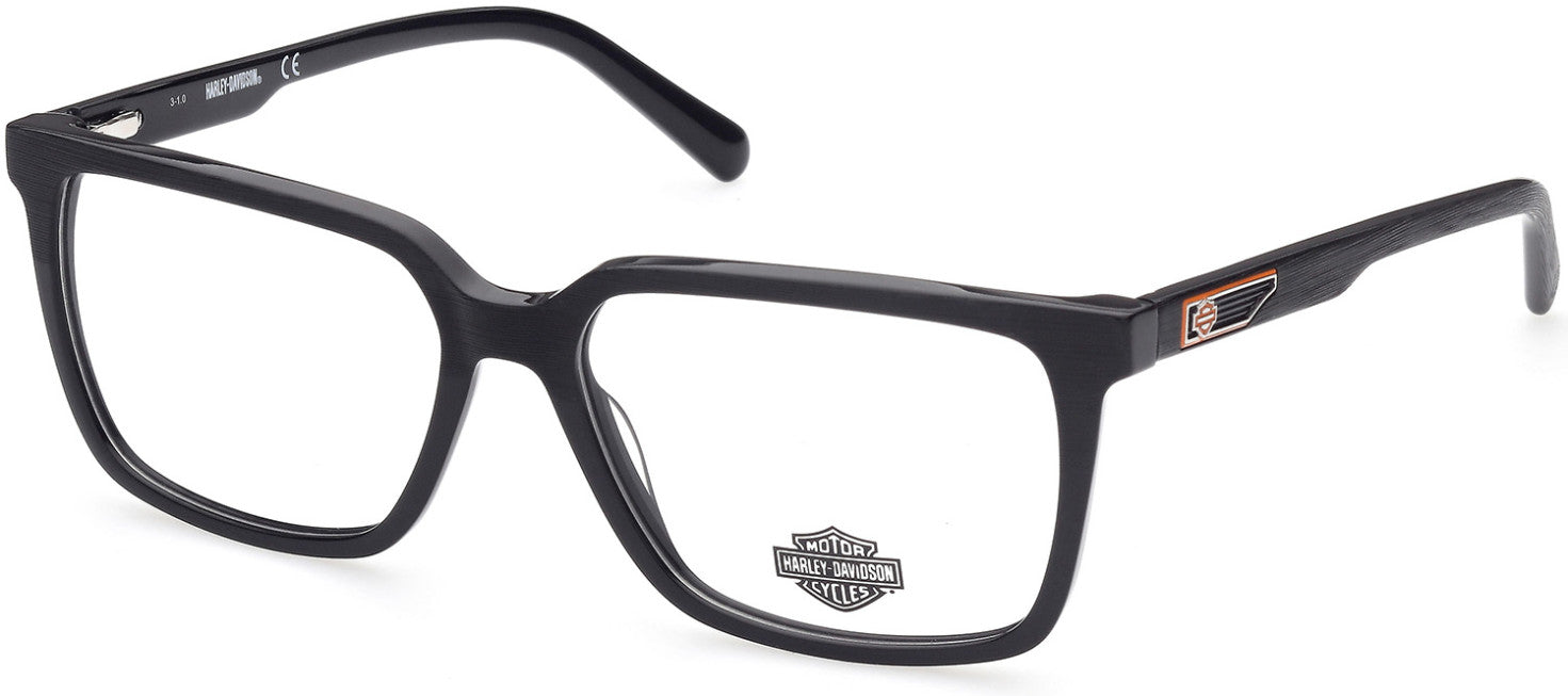 Harley-Davidson HD0859 Square Eyeglasses 001-001 - Shiny Black