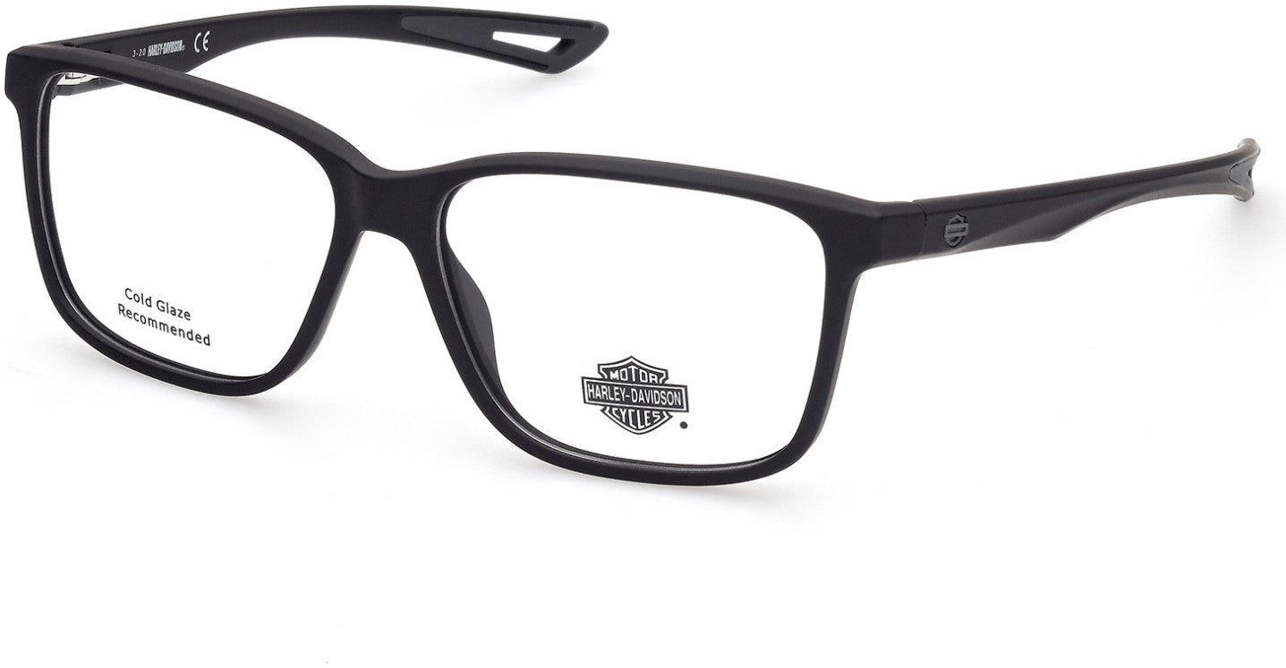 Harley-Davidson HD0879 Square Eyeglasses 002-002 - Matte Black