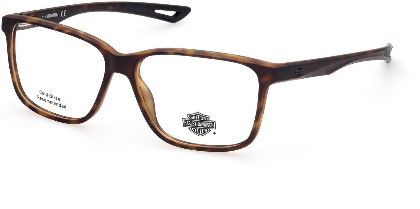 Harley-Davidson HD0879 Square Eyeglasses 052-052 - Dark Havana