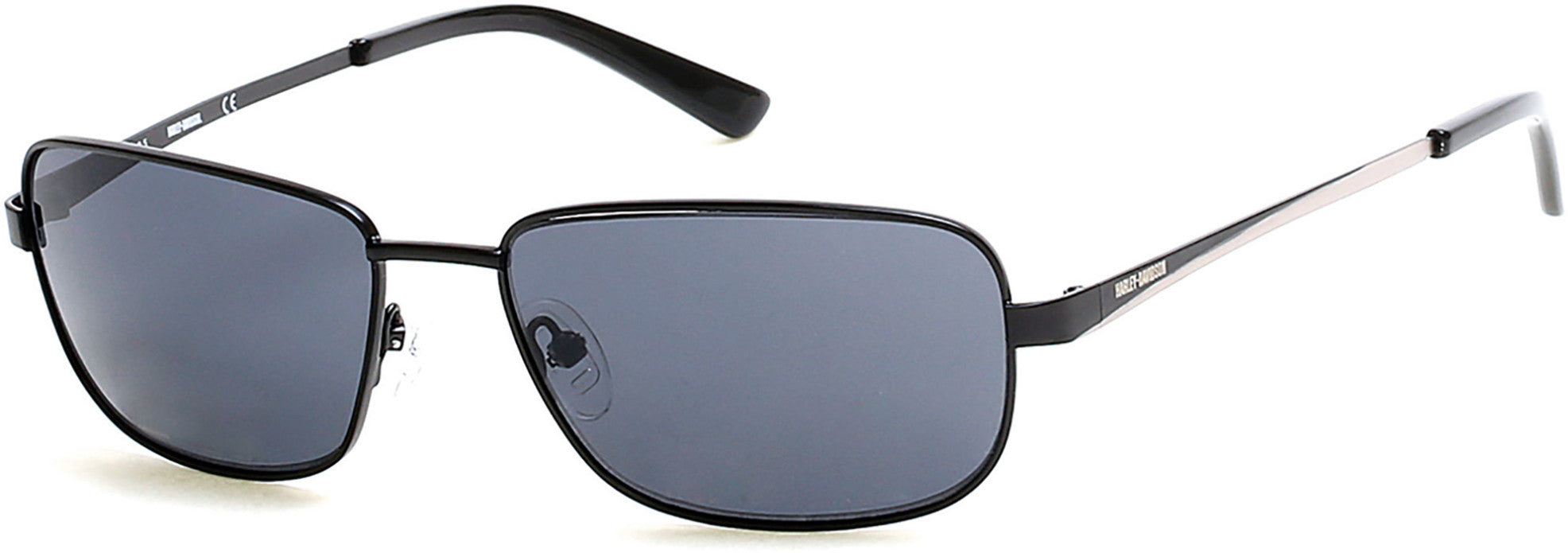 Harley-Davidson HD0909X Geometric Sunglasses 02A-02A - Matte Black / Smoke